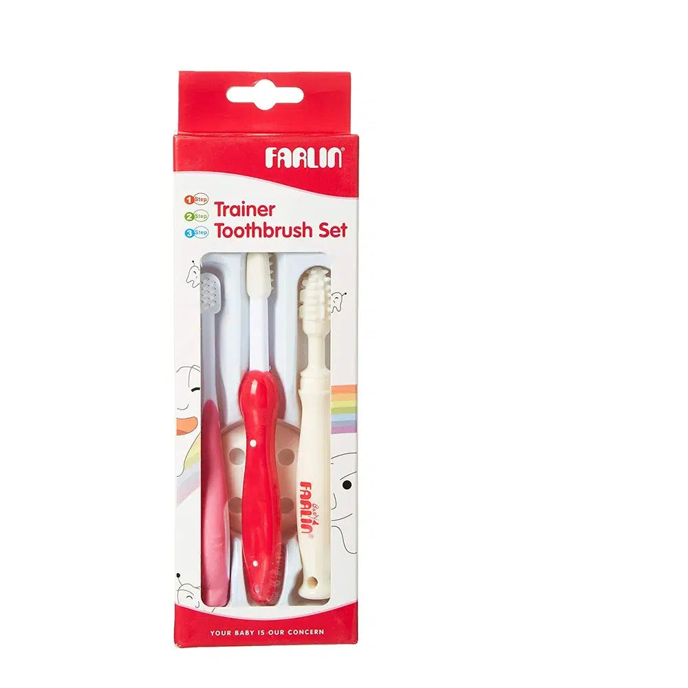 Zubaida's Farlin Three Stages Tooth Brush Set - Pink - BF-118A