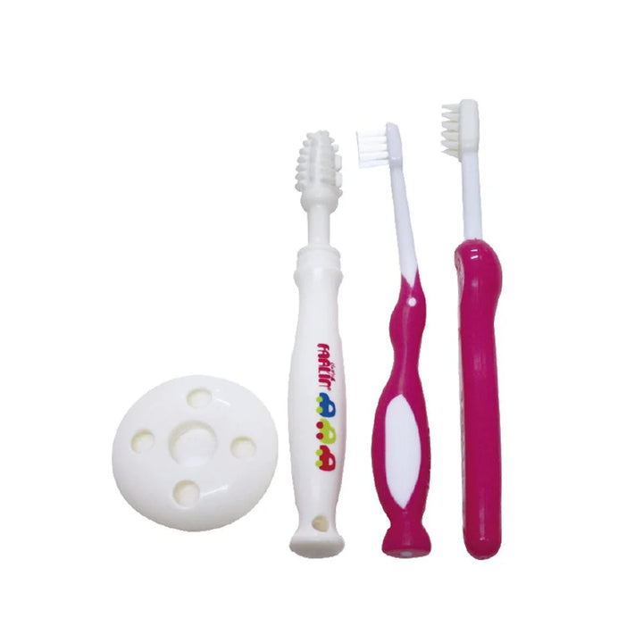 Zubaida's Farlin Three Stages Tooth Brush Set - Pink - BF-118A