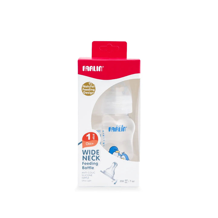 Farlin Wide Neck Feeding Bottle 200 CC Blue - NF-809