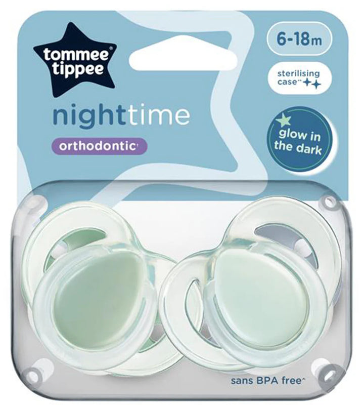 Zubaida's Tommee Tippee 6-18M Closer to Nature Night Time 2 Orthodontic Soothers - 433362