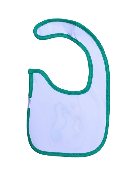 Bib White and Green Sea Horse Theme