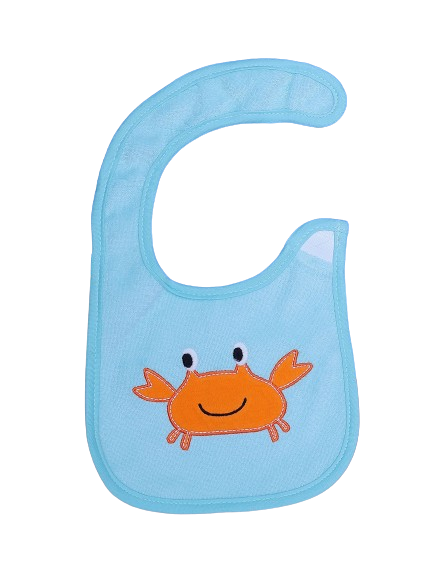 Bib Light Blue Crab Theme