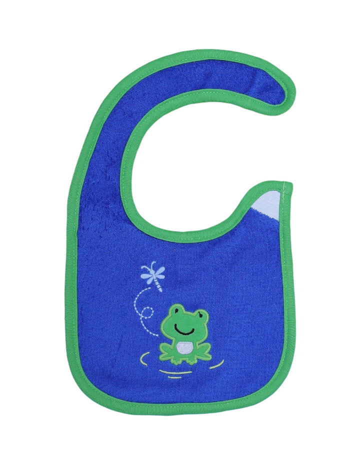 Bib Blue & Green with Embroidered Frog