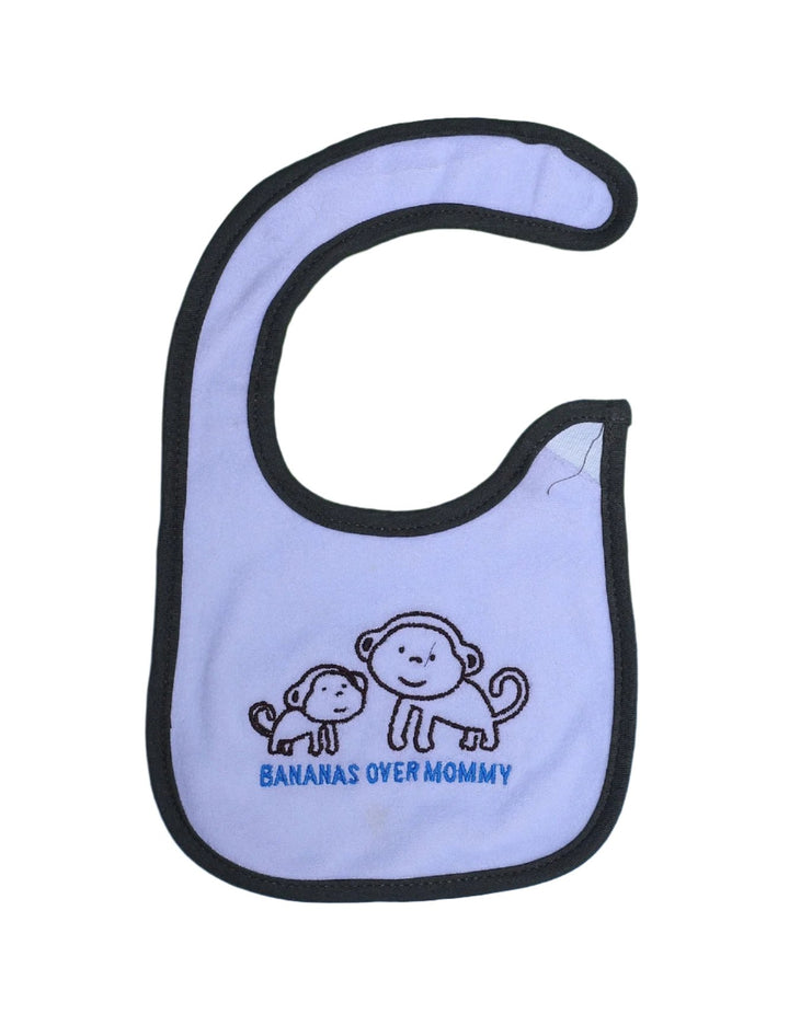 Bib White & Olive with Monkeys Print