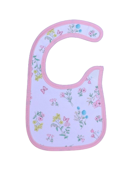 Bib Pink & White Floral Theme