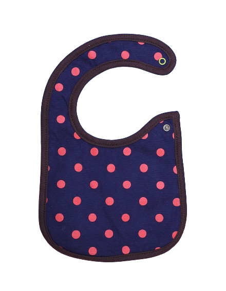 Zubaida's Bib Blue & Brown Polka Dots Theme