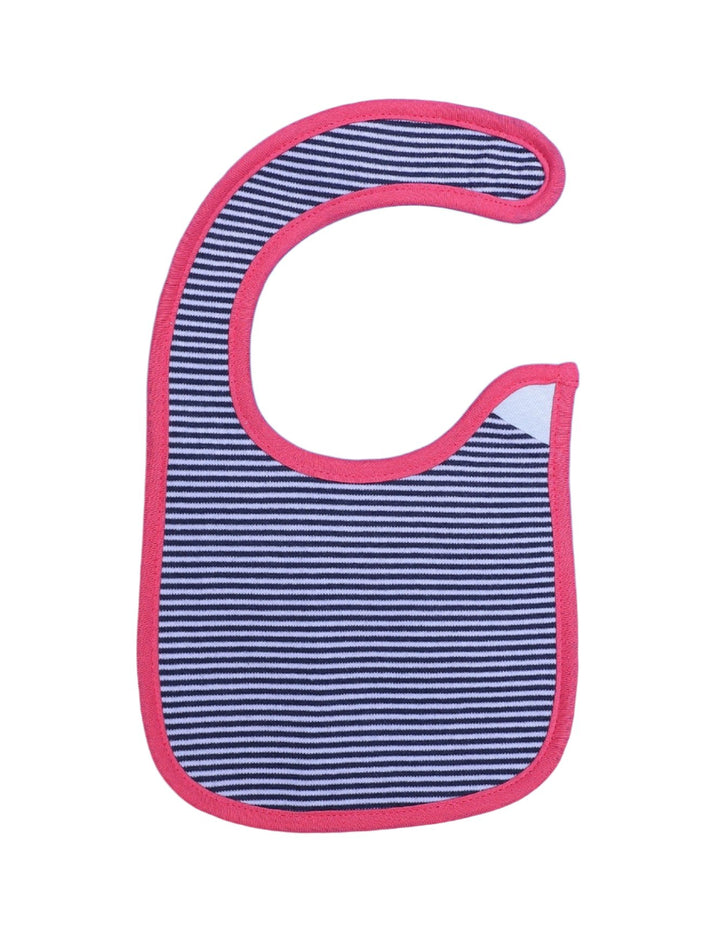 Zubaida's Bib White with Navy Stripes