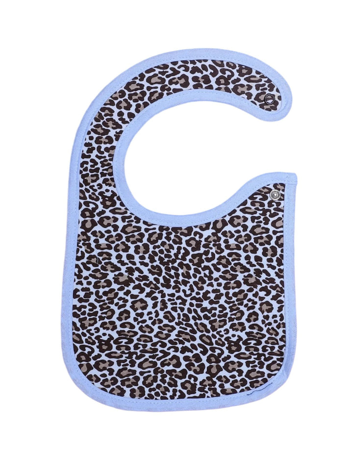 Bib Light BLue with Cheeta Print