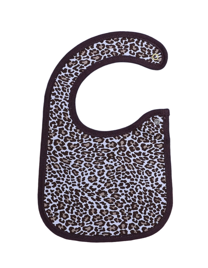 Bib Brown with Cheetah Print