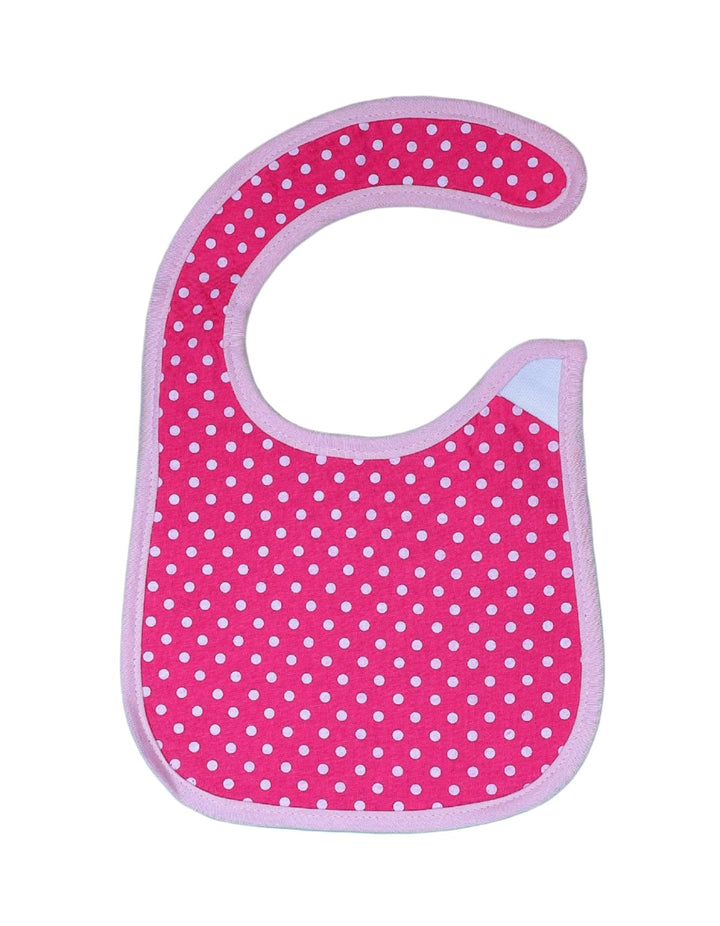 Bib Pink with White Polka Dots