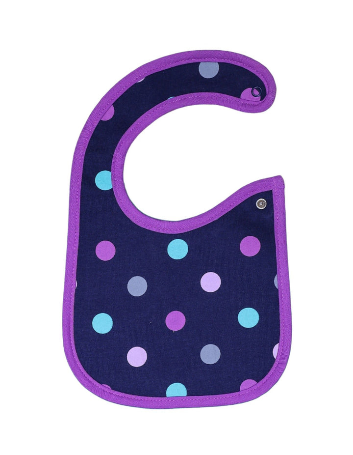 Bib Navy Blue & Purple with Polka Dots