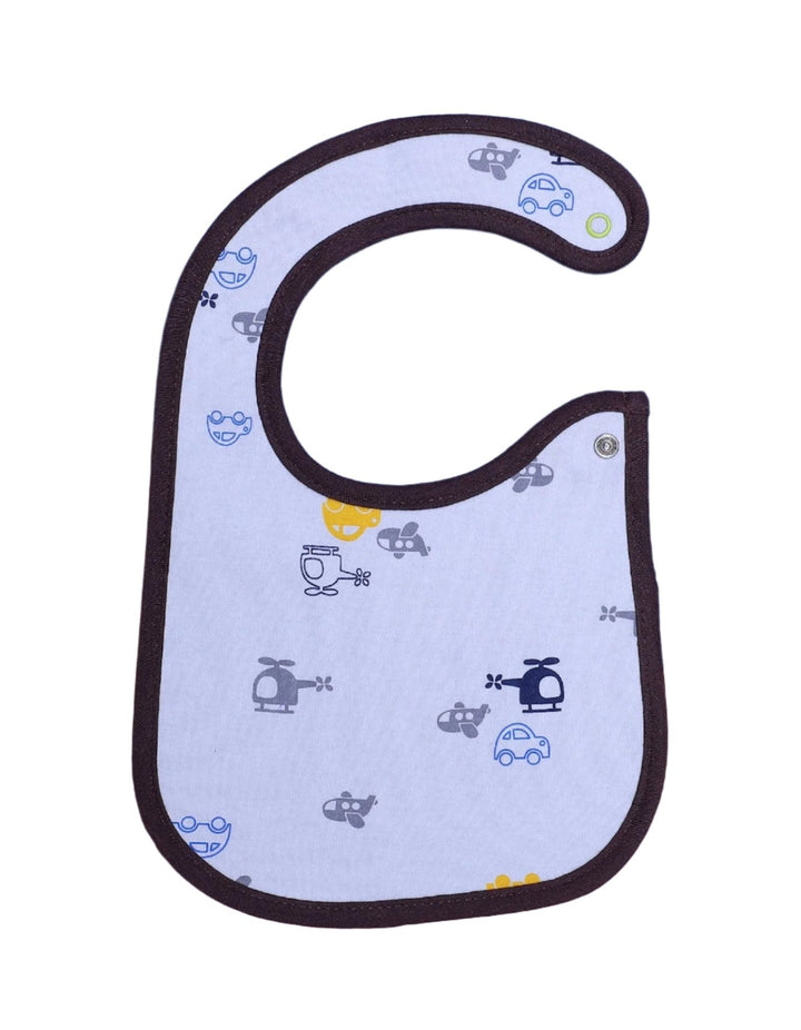 Bib White with Printed Car Theme