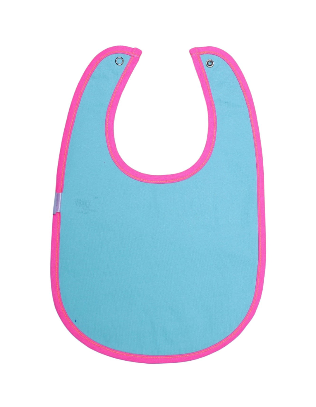 Bib Blue with Pink Border