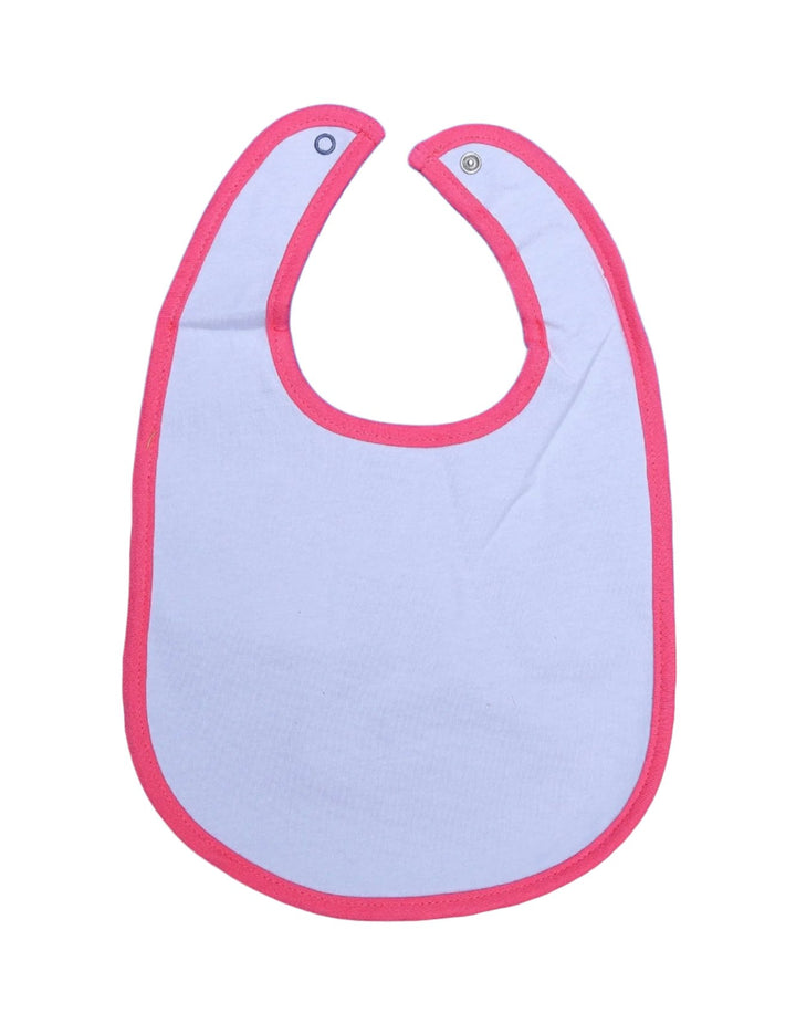 Bib White with Pink Border