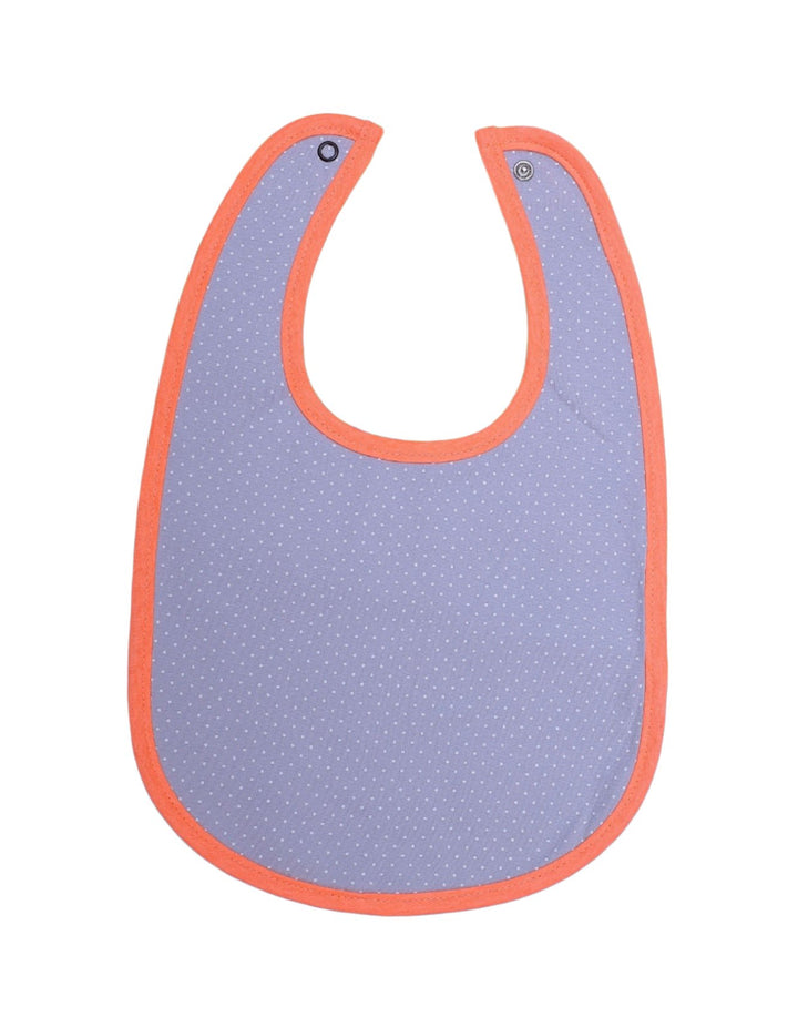 Bib Grey with White Polka Dots Orange Border