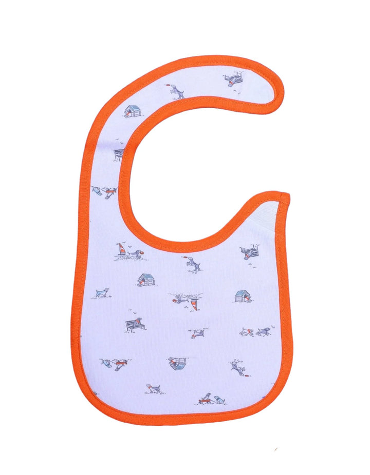 Bib Dog And Boat Orange Border