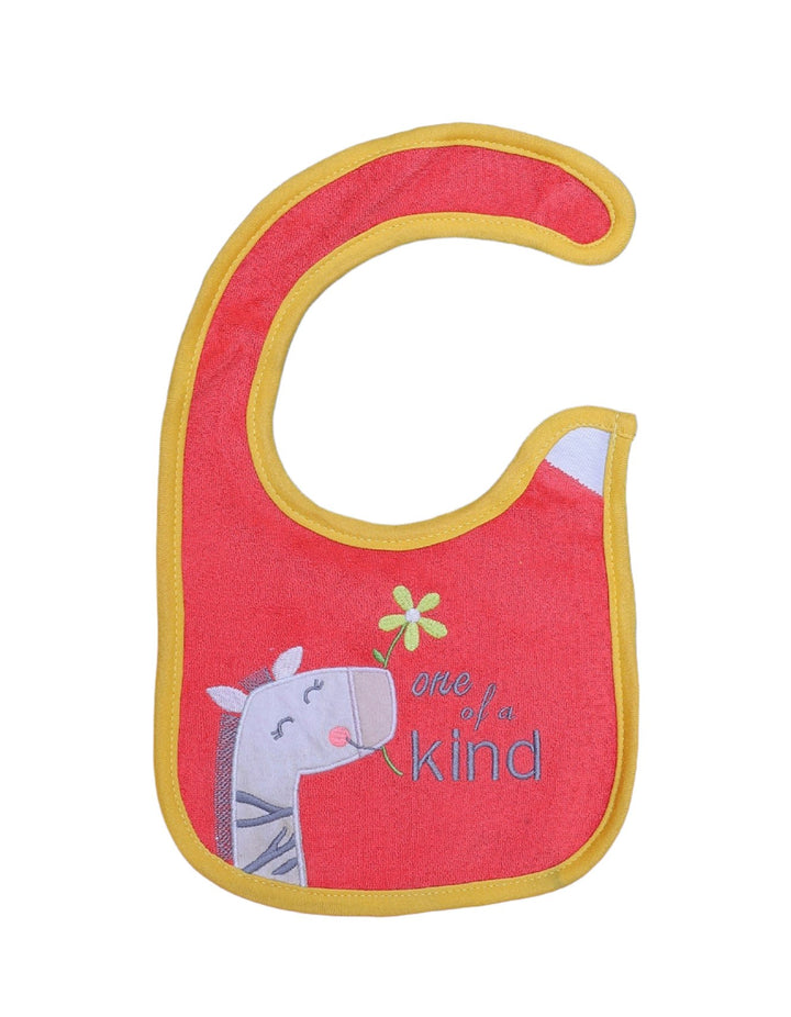 Zubaida's Bib Red & Mustard - Giraffe