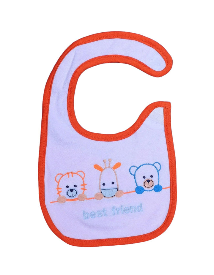 Zubaida's Bib White & Orange - Best Friend