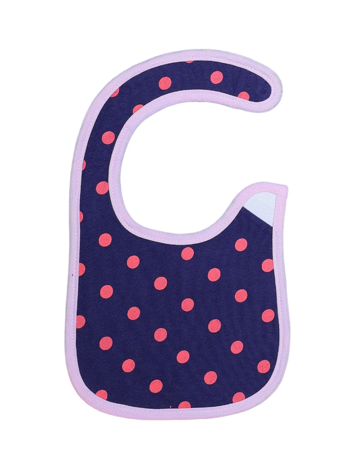 Bib Navy Blue & Pink with Polka Dots