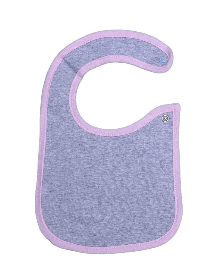 Bib Grey with Pink Border