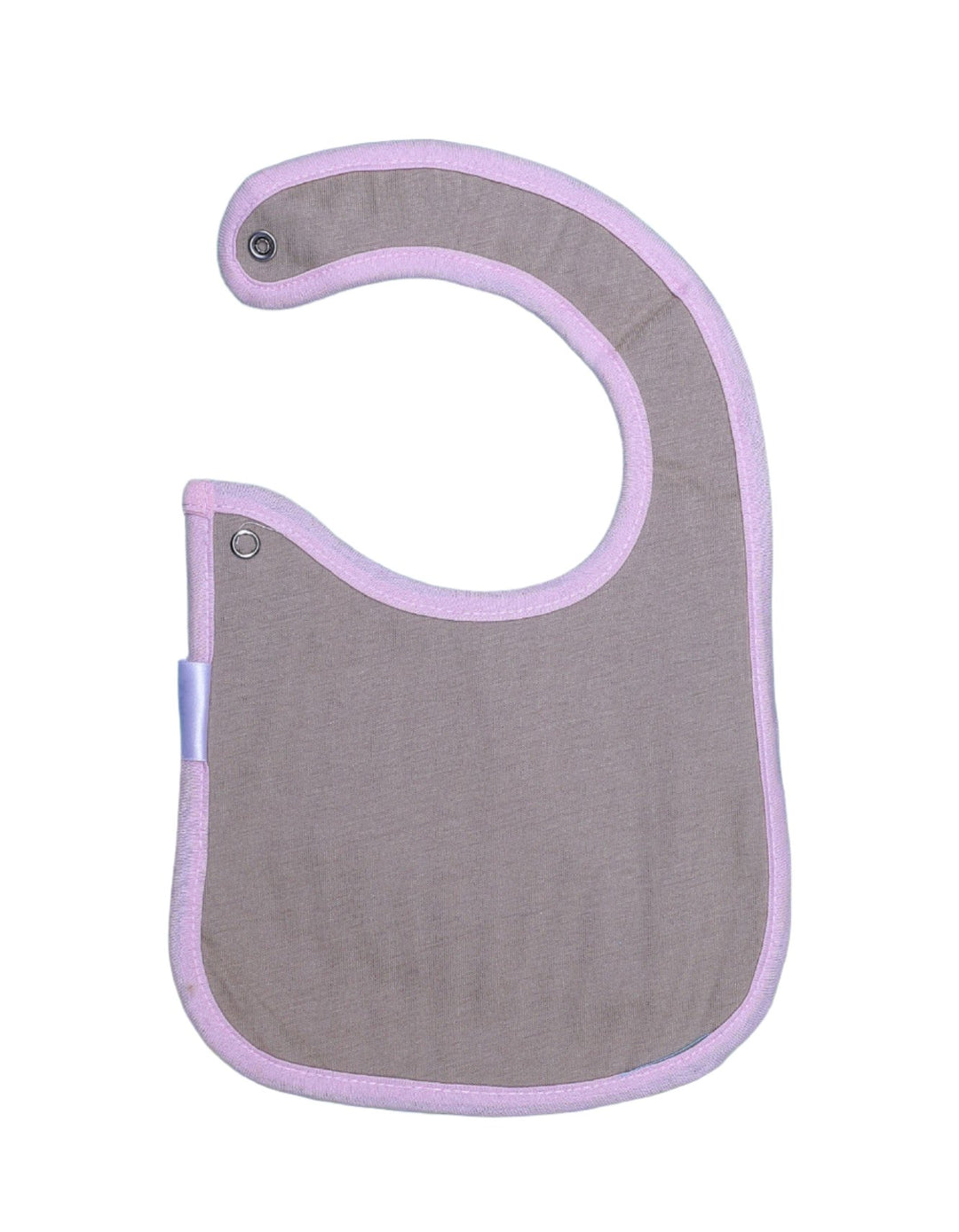 Bib Grey with Pink Border