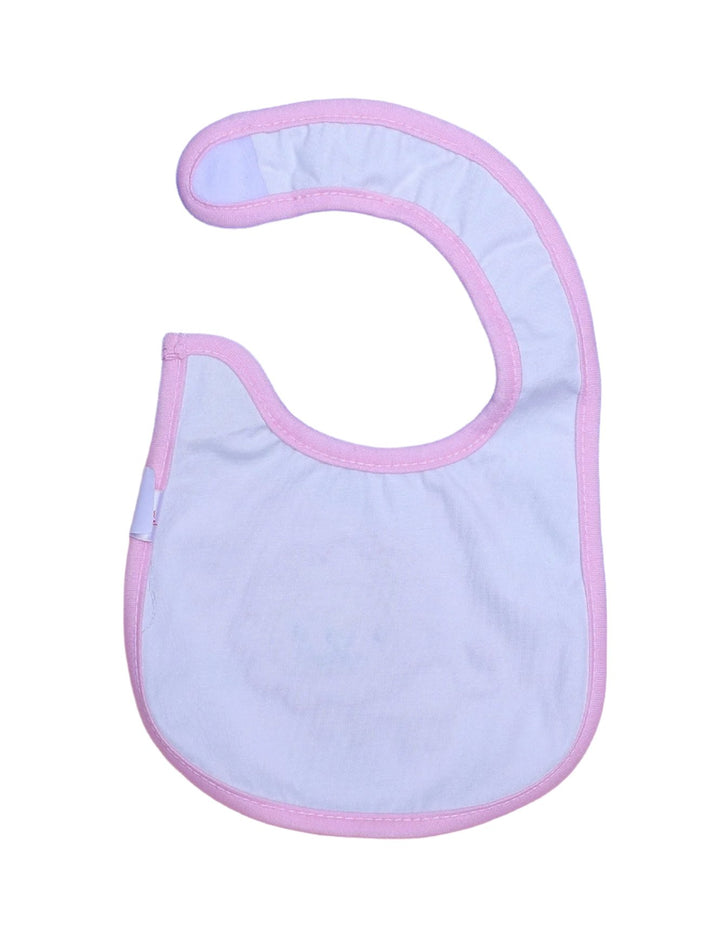 Zubaida's Bib White with Pink Border-Animal Theme