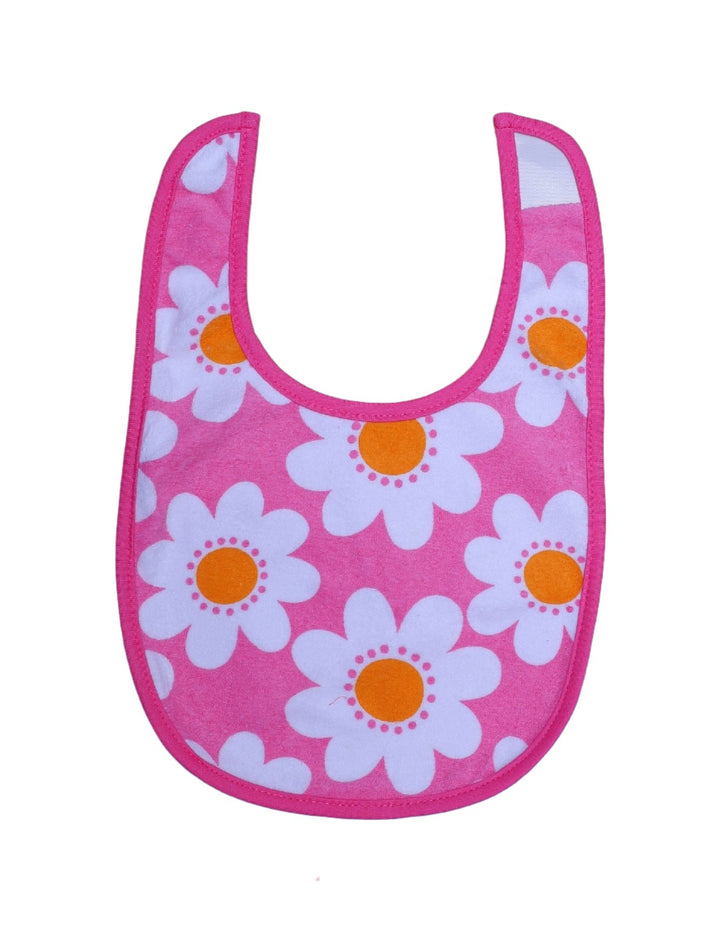 Zubaida's Bib Pink with White Flowers