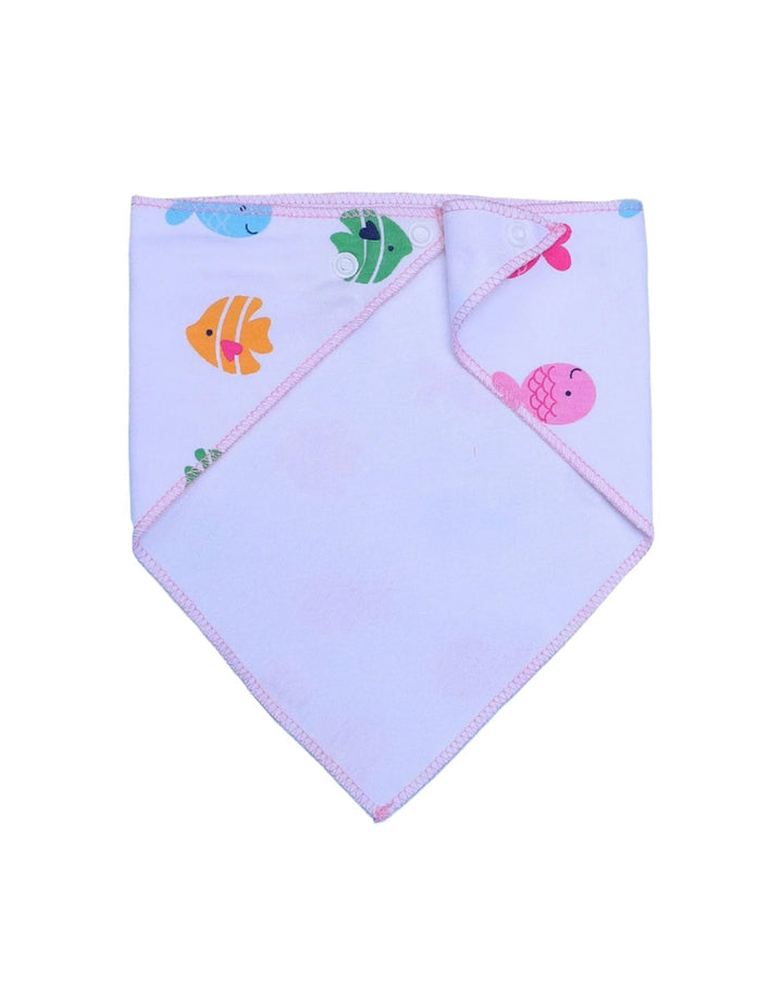 Zubaida's Bib Bandana White and Pink-Set of 2