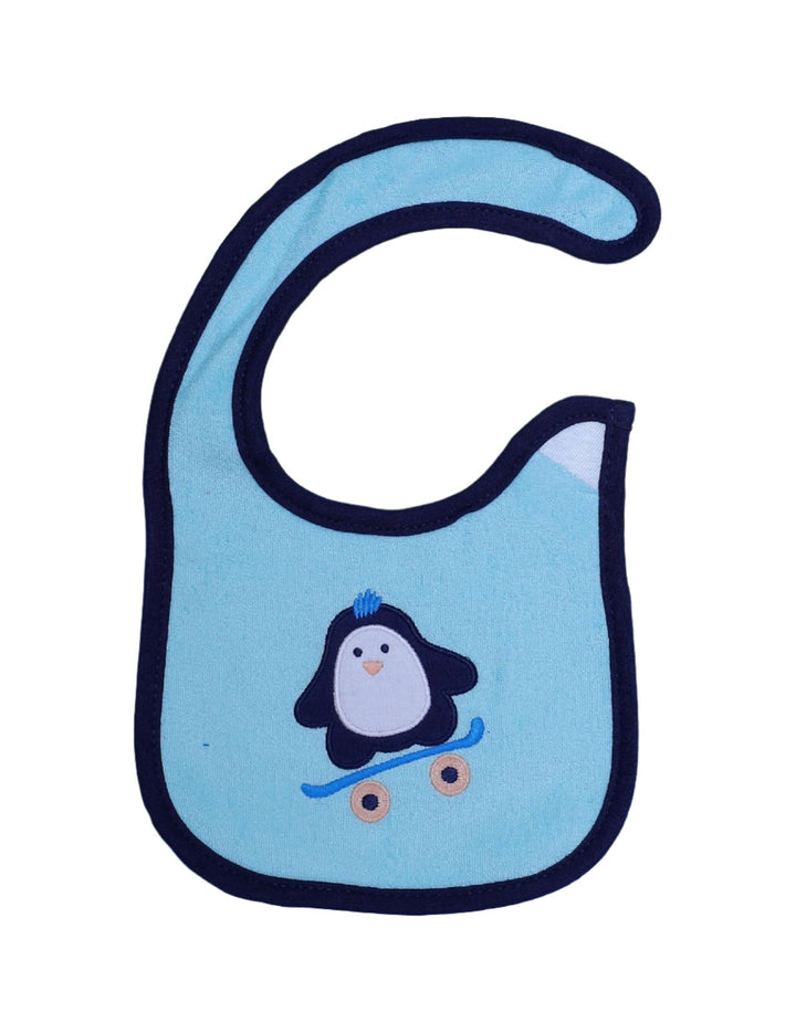 Bib Blue with Embroidered Penguin