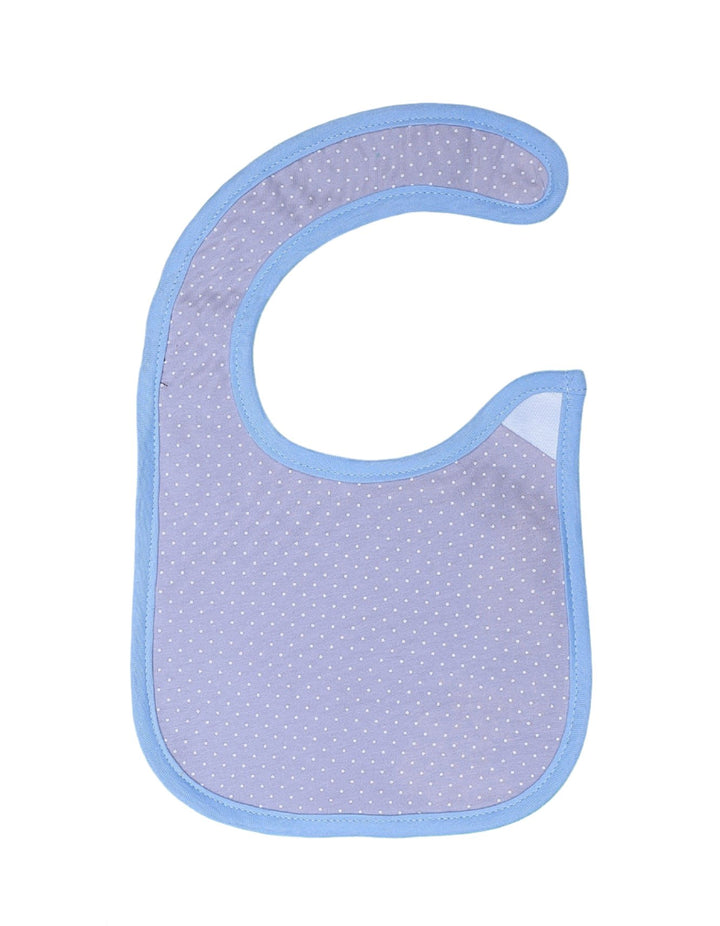 Bib Gray & Blue with white Polka Dots