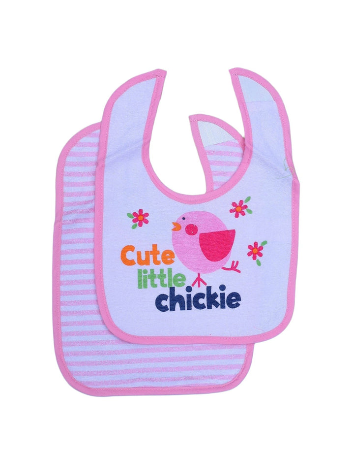 Bib White and Pink for Girls- Set of 2