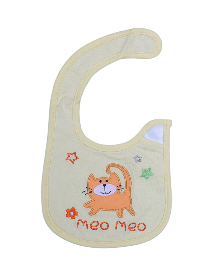 Bib Yellow with Embriodered Orange Cat