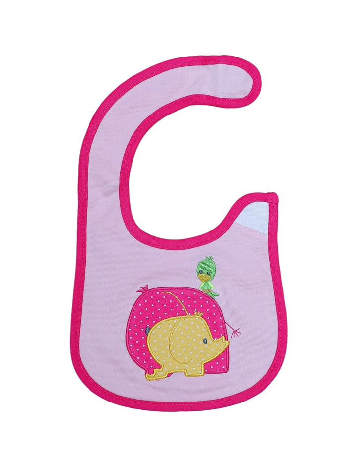 Bib Pink with Embriodered Elephant