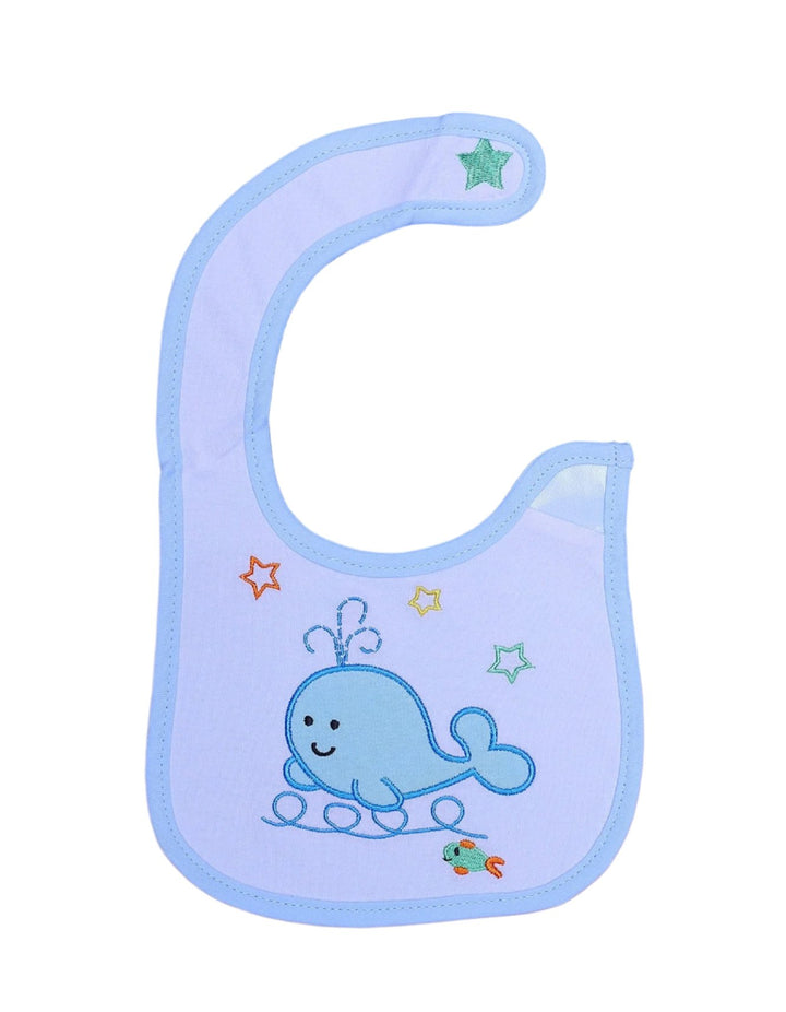 Bib Blue with Blue Embriodered Dolphin