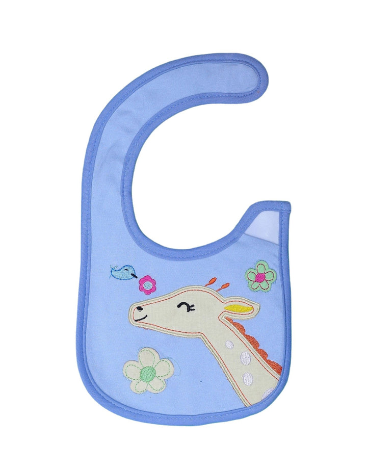 Zubaida's Bib Blue with Embriodered Giraffe