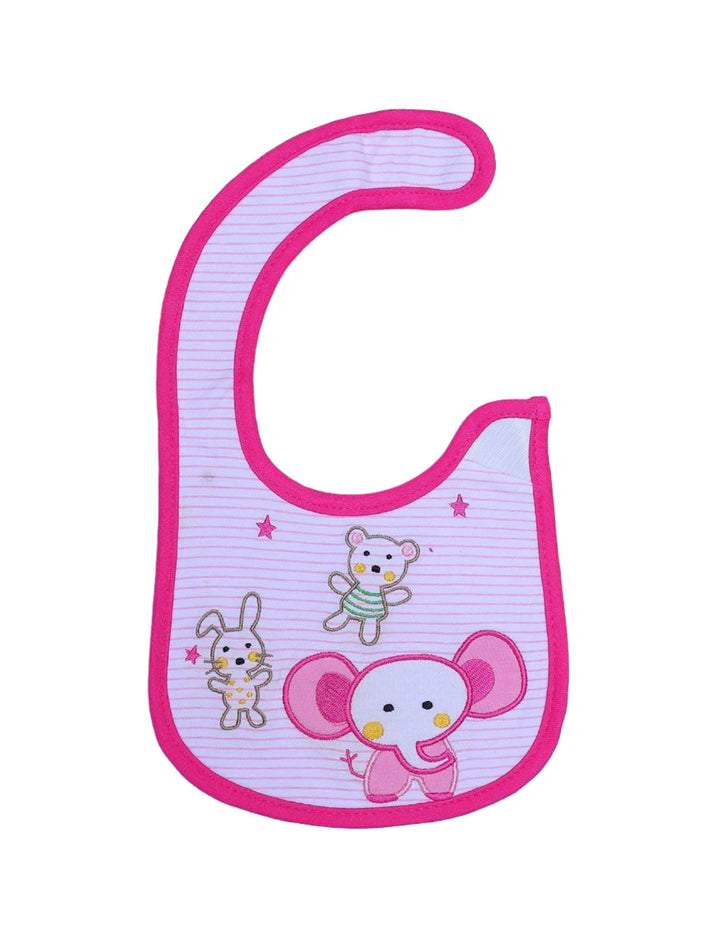 Bib Pink with Pink Embriodered Elephant and Bear