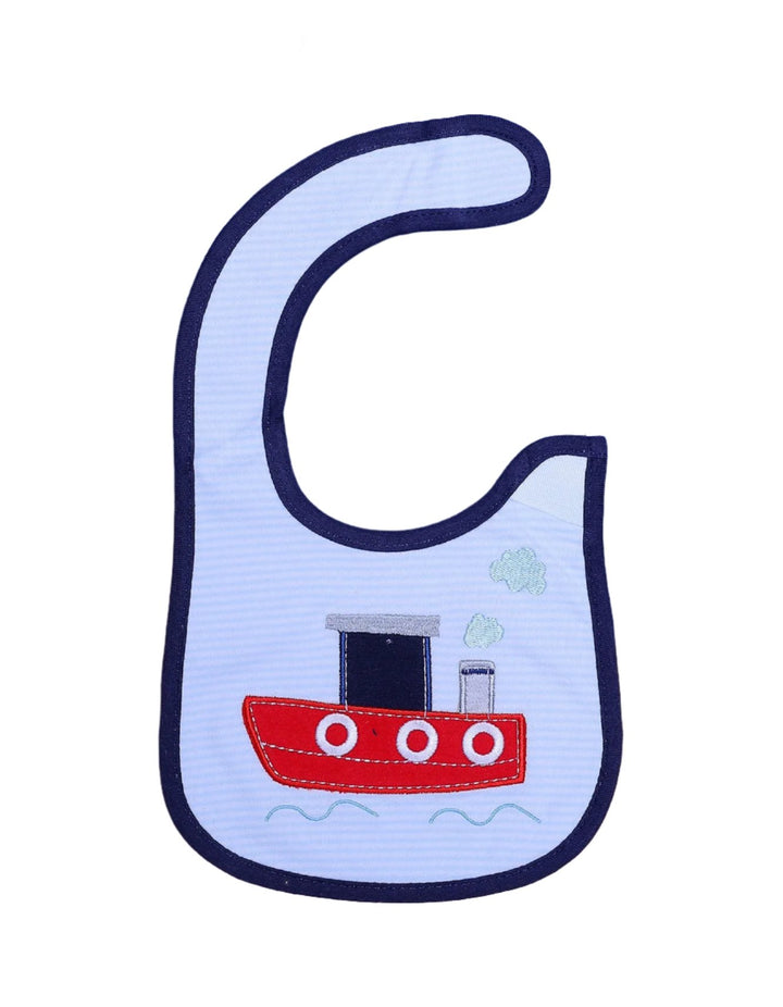 Bib Blue with Embriodered Ship