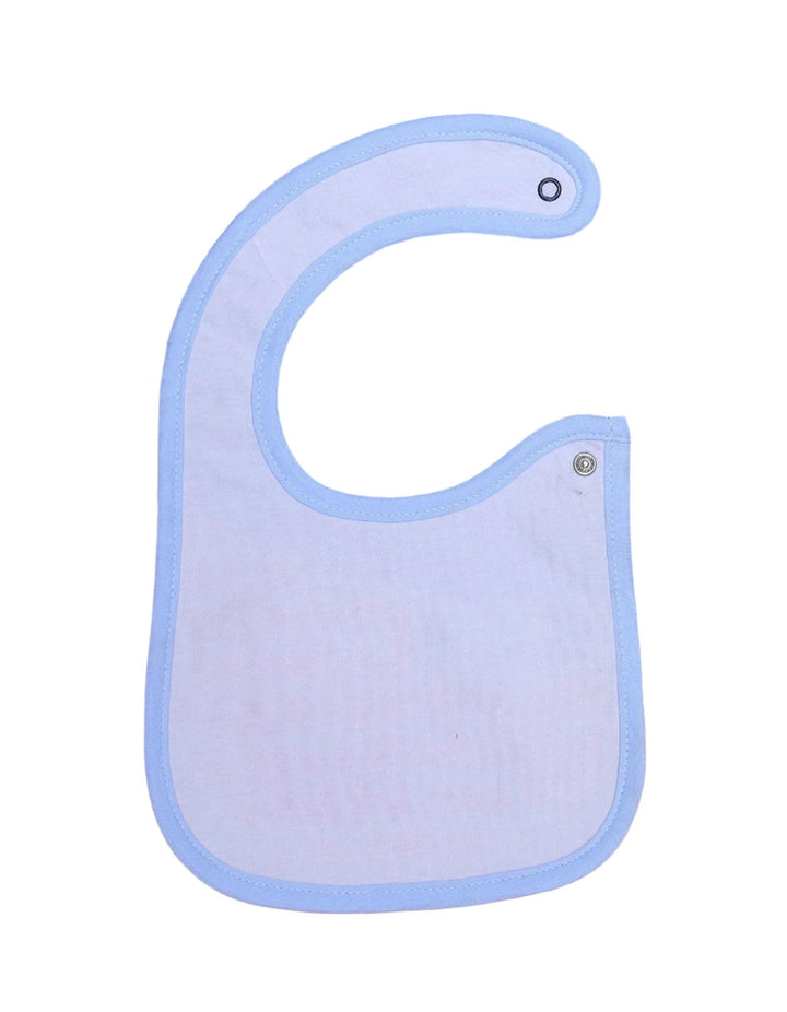 Bib White with Pink Polka Dot and Blue Border