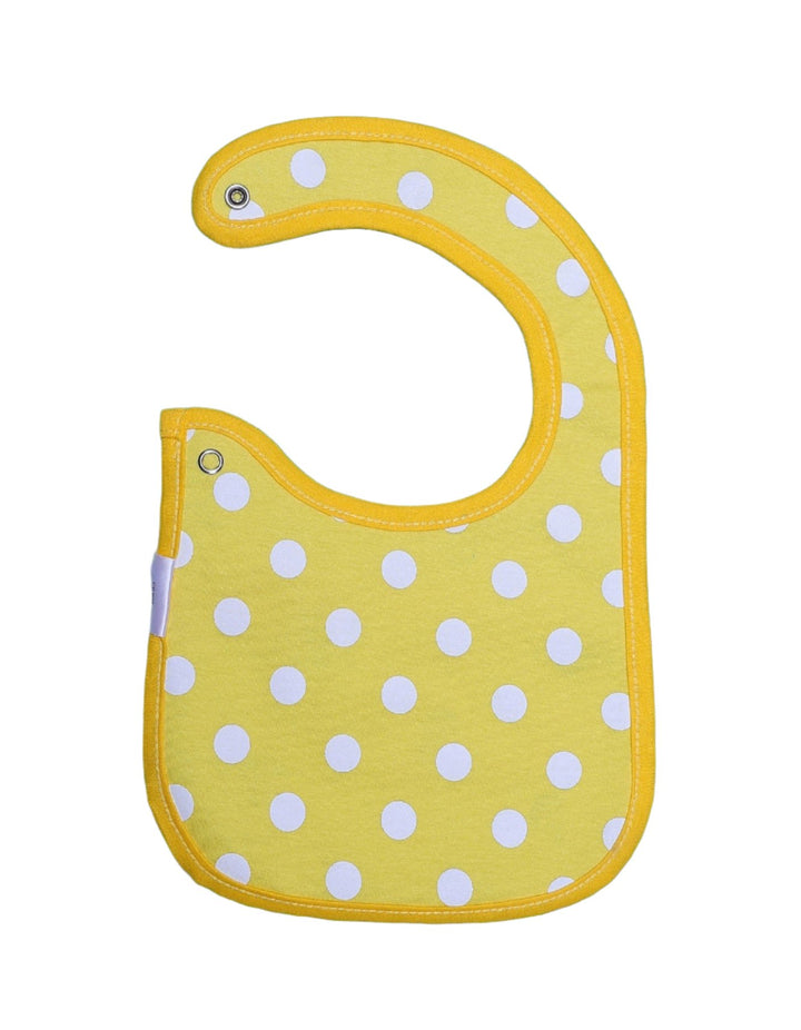 Bib White with Printed Monkeys and Yellow Border