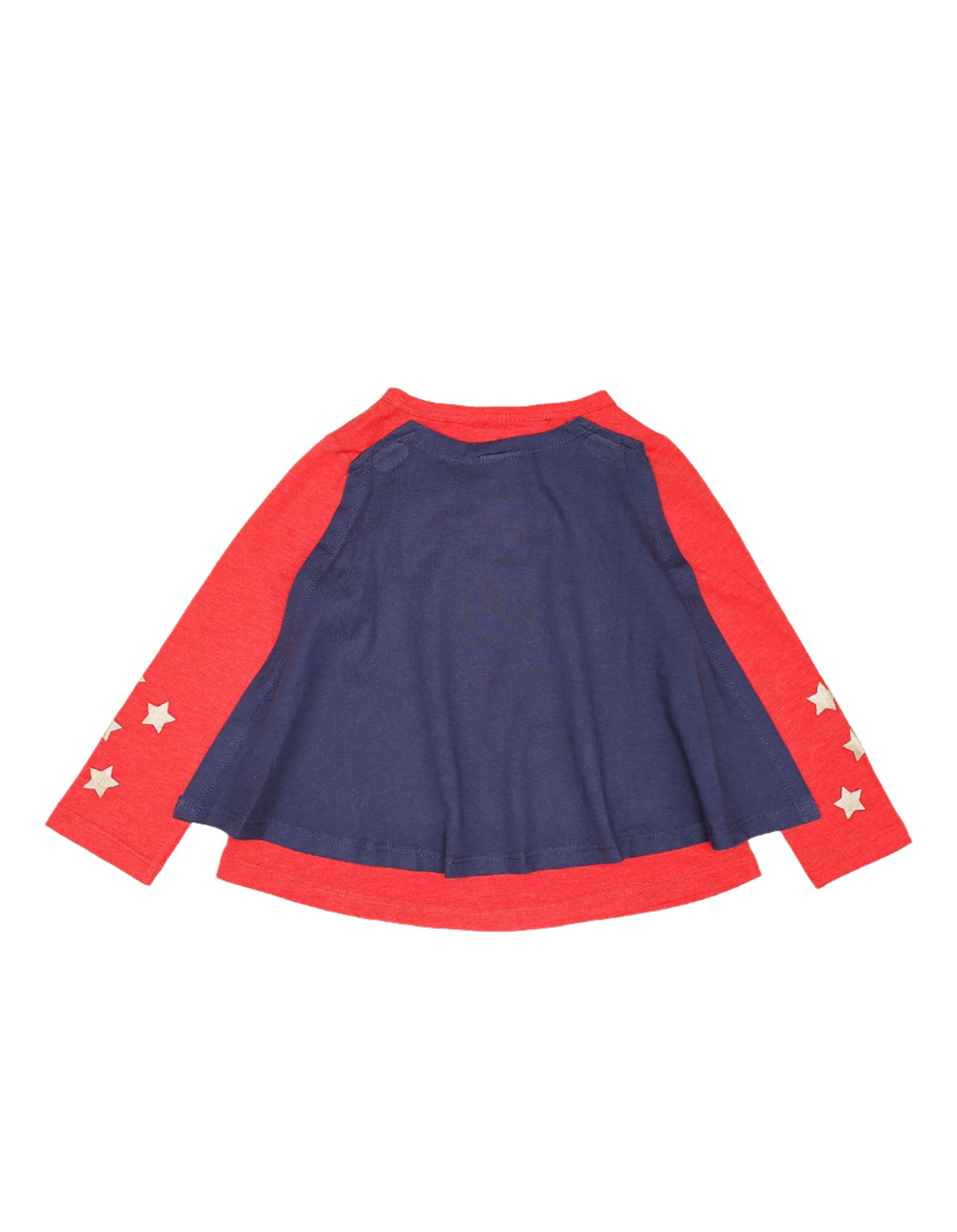 Red Shirt with Blue Cape for Girls