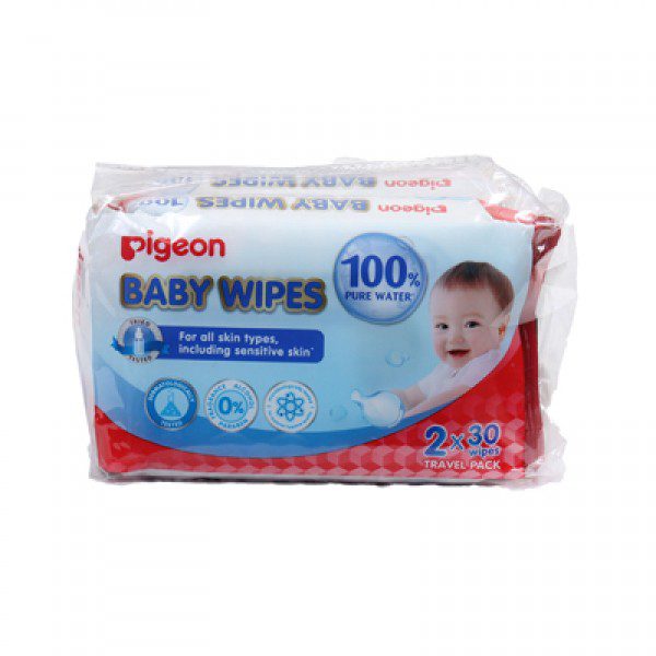 Zubaida's Pigeon Wipes 30X2 (60 Sheets) 100% Pure - P78101