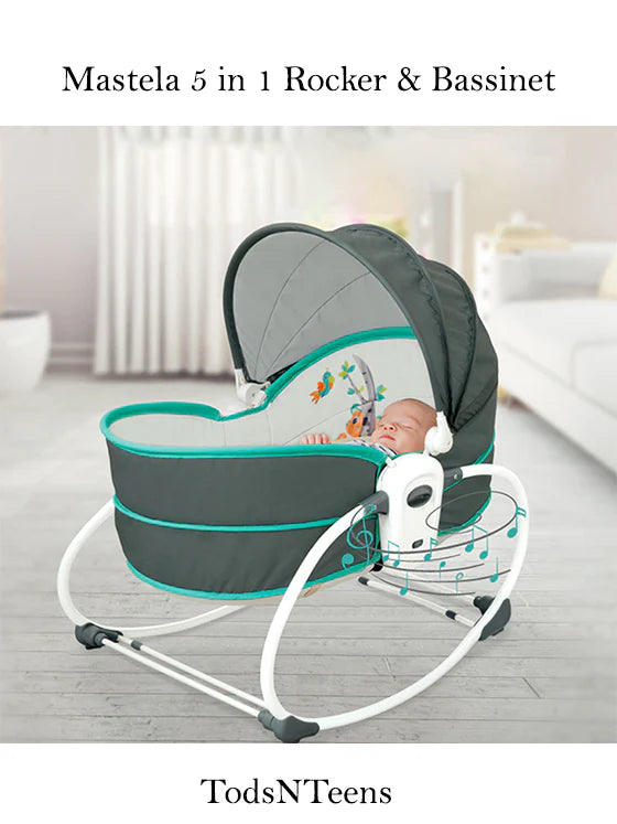 Zubaida's Mastela 5 in 1 Rocker, Bouncer Chair with Removable Bassinet - 6037