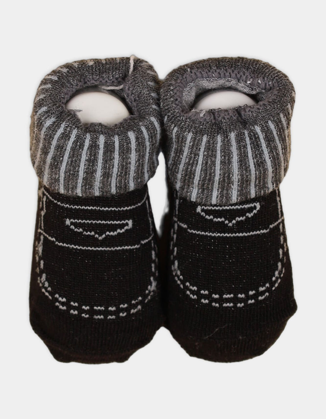 Booties Set for Boys Black and Gray Pack of 3