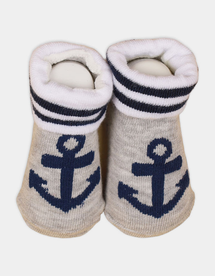 Booties Set for Boys Anchor Theme Pack of 3