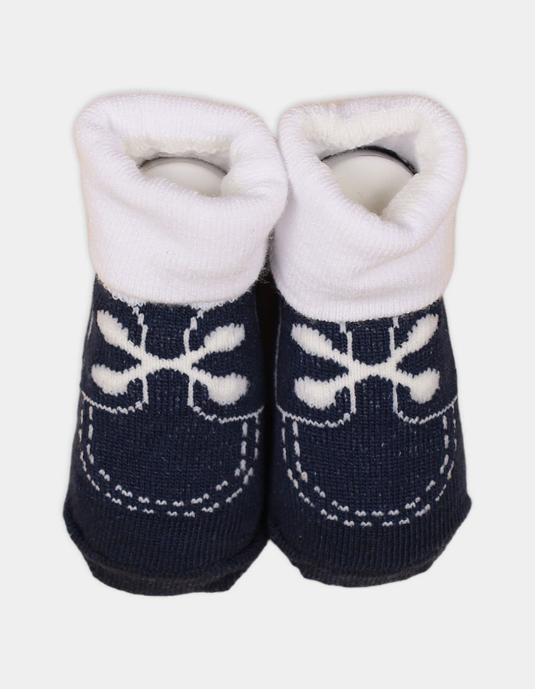 Booties Set for Boys Navy Blue and Gray Pack of 3