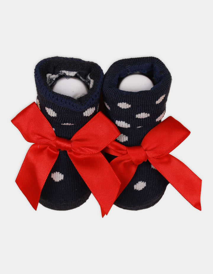 Booties Set for Girls Red & White Pack of 3