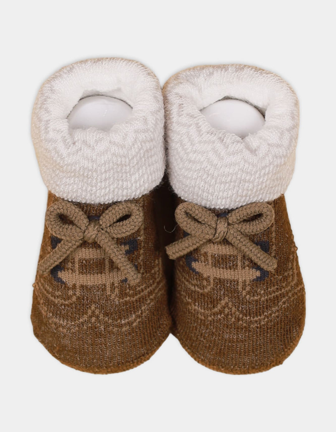 Booties Set for Boys Brown & Blue  Back of 3