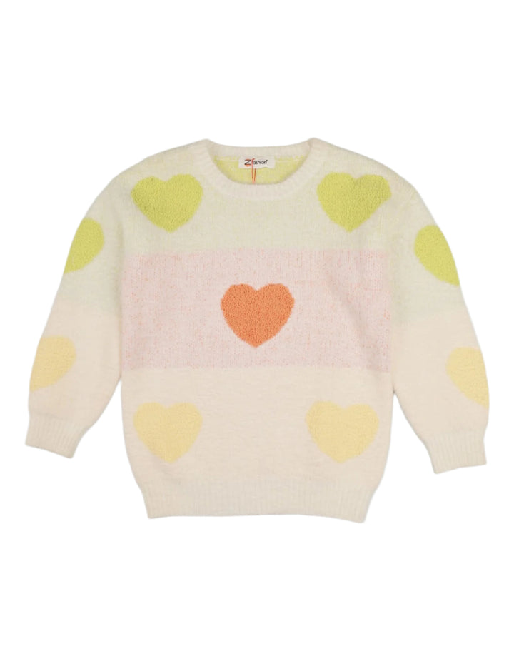 Zubaida's Sweater Adorable Heart-Patterned