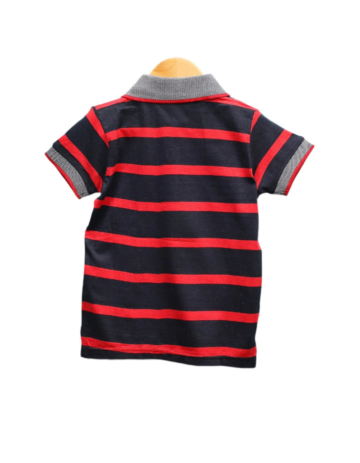 T Shirt Polo Red Stripes Toddler