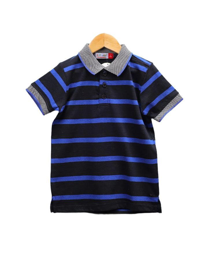 T Shirt Polo Blue Stripes Toddler